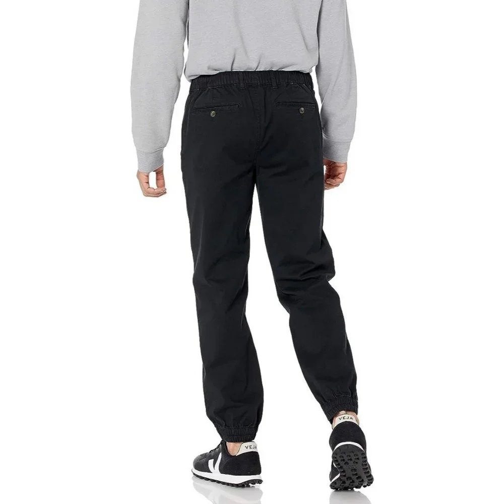 A Essentials Straight Fit Jogger Pants S Black Elastic Drawstring Pockets - Picture 2 of 8